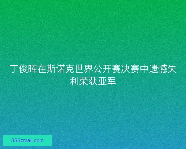丁俊晖在斯诺克世界公开赛决赛中遗憾失利荣获亚军
