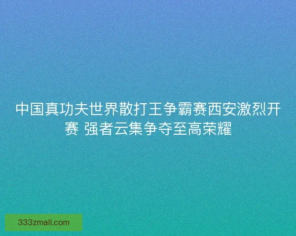 中国真功夫世界散打王争霸赛西安激烈开赛 强者云集争夺至高荣耀